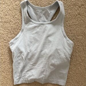 Pale blue lululemon athletic crop top size 6
